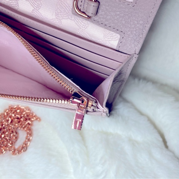 NWOT Ted Baker-CIMMY- Knotted Crossbody Matinee Leather Wallet-Pink - Picture 9 of 12